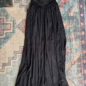 Black strapless fillyboo button down embroidered dress